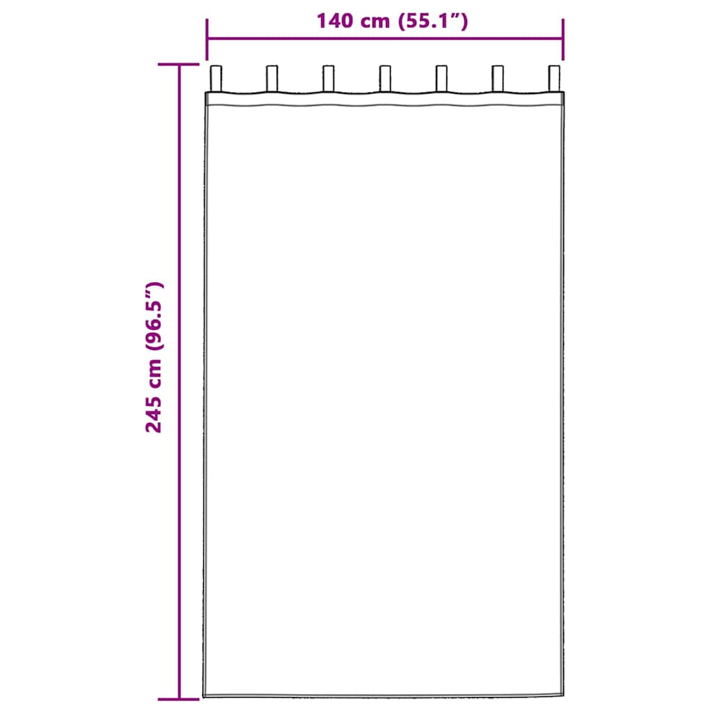 Voile Curtain with Curtains 2 pcs Dark grey 140x245cm Polyester